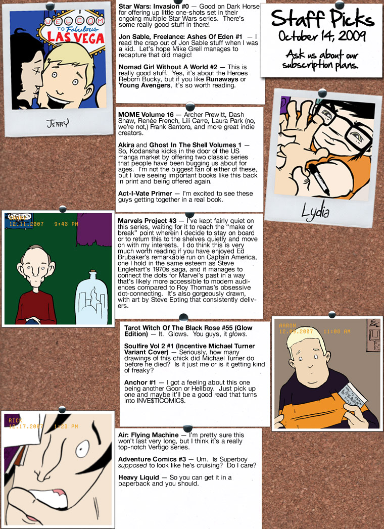 Staff Picks for the Week of October 14, 2009