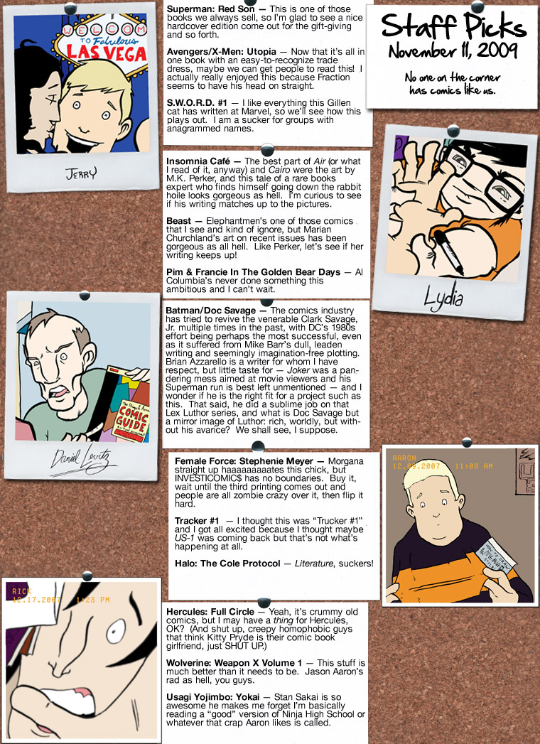 Staff Picks for the Week of November 11th, 2009