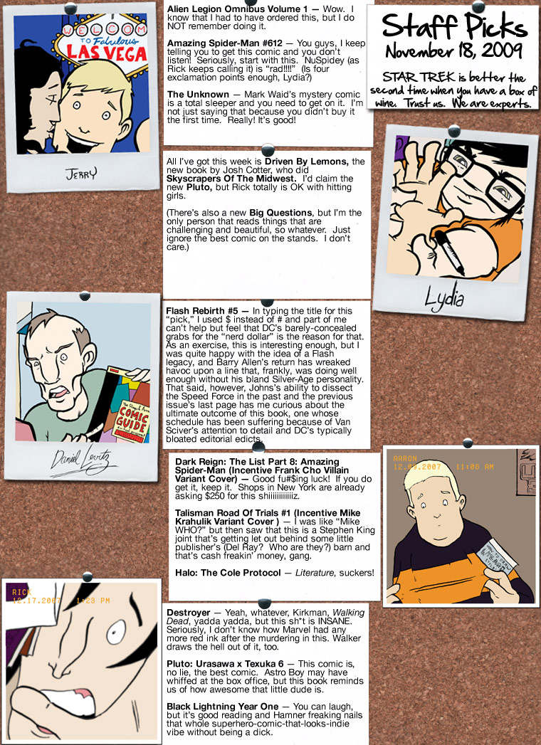 Staff Picks for the Week of November 18, 2009