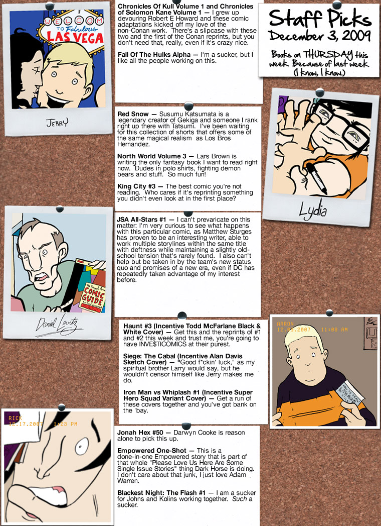 Staff Picks For The Week of December 3, 2009