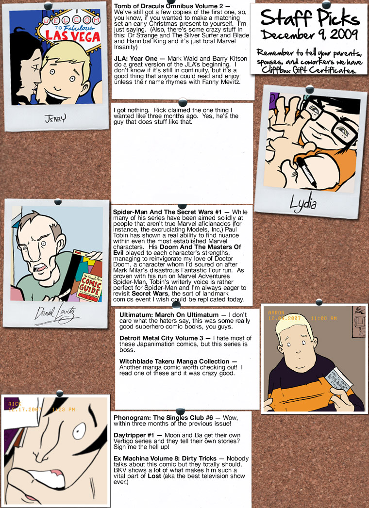 Staff Picks for the Week of December 9, 2009
